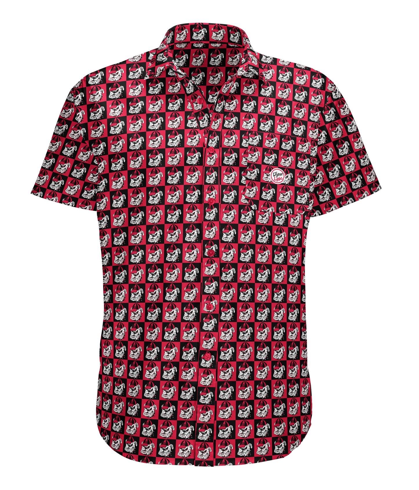Georgia Bulldogs Mens Dyme Lyfe Short Sleeve Logo Block Button Up Dress Shirt