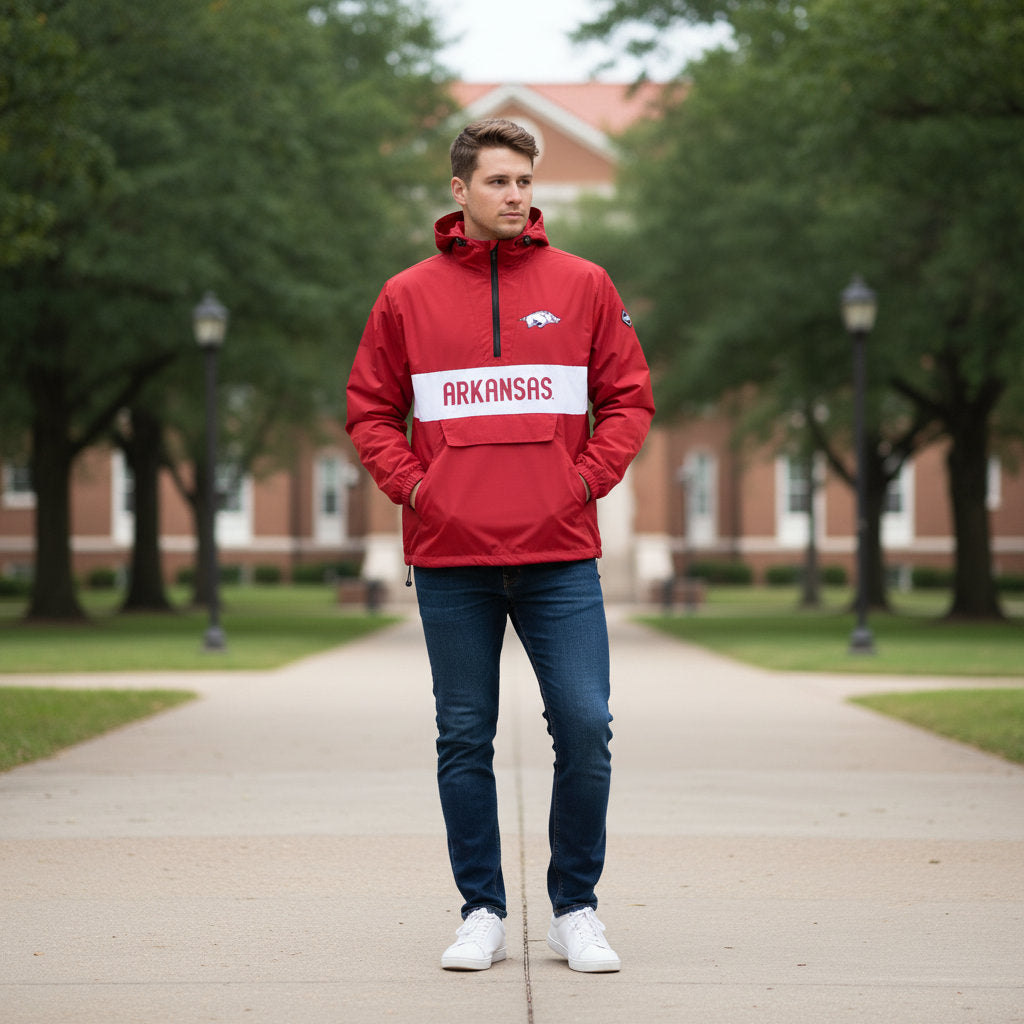 Arkansas Razorbacks Franchise Club Mens NCAA Alpha Anorak Jacket