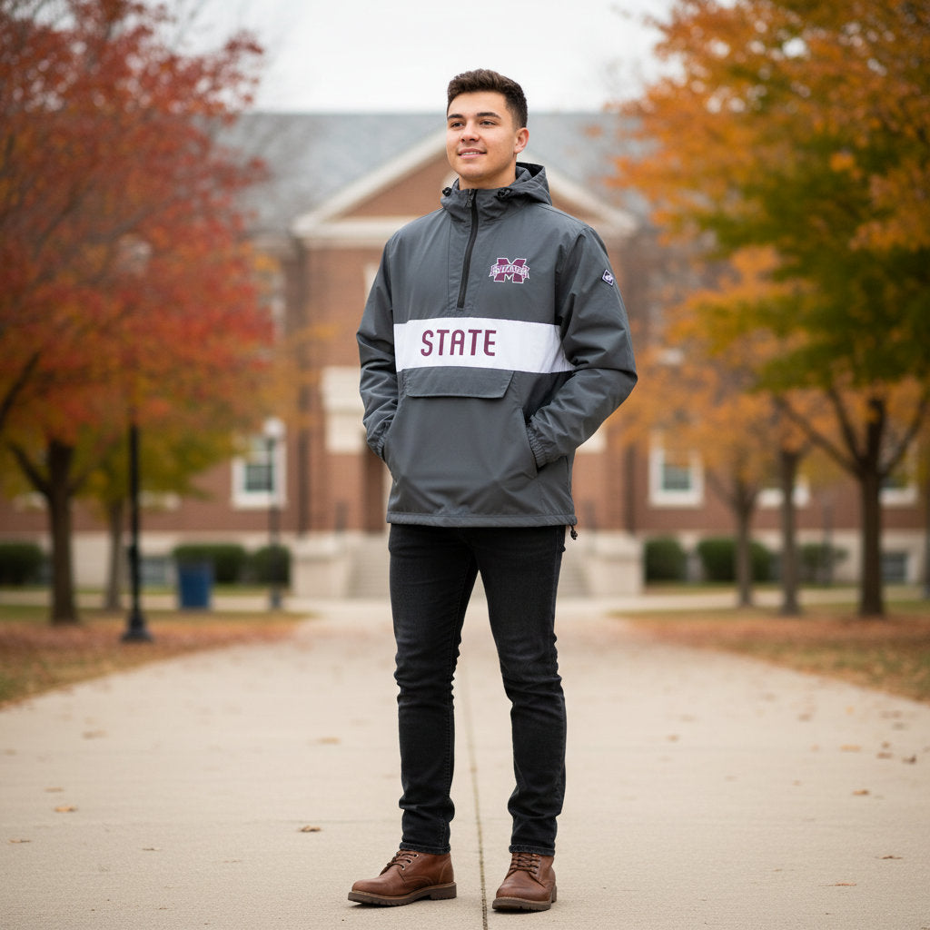 Mississippi State Bulldogs Franchise Club Mens NCAA Alpha Anorak Jacket