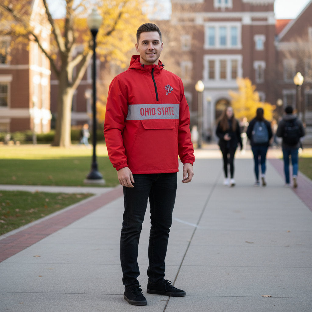 Ohio State Buckeyes Franchise Club Mens NCAA Alpha Anorak Jacket