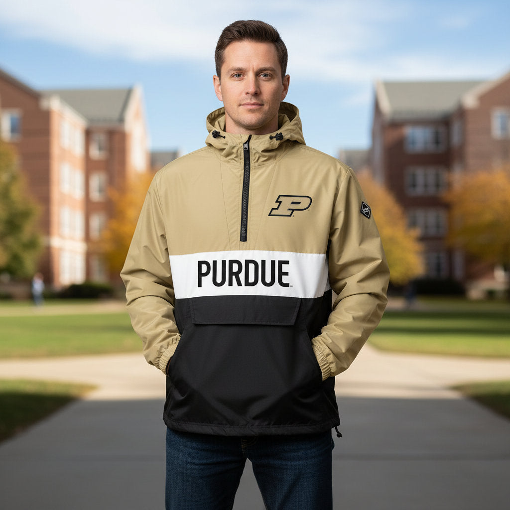 Purdue Boilermakers Franchise Club Mens NCAA Alpha Anorak Jacket