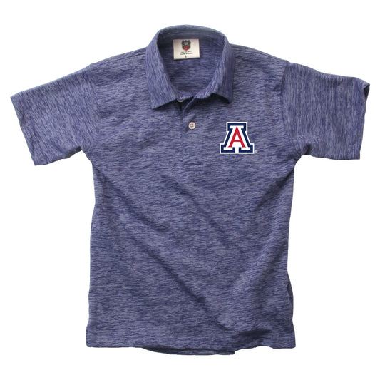 Arizona Wildcats Wes and Willy Youth Boys Cloudy Yarn College Short Sleeve Polo