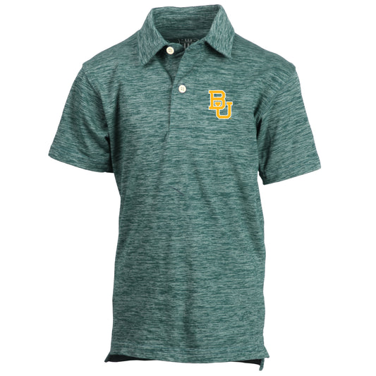 Baylor Bears Wes and Willy Youth Boys Cloudy Yarn College Short Sleeve Polo