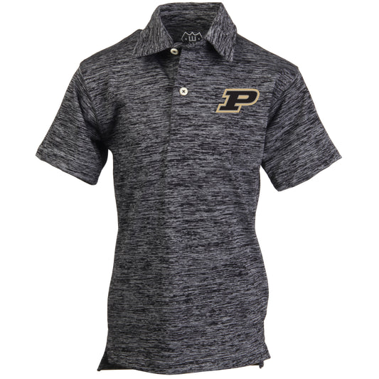 Purdue Boilermakers Wes and Willy Youth Boys Cloudy Yarn College Short Sleeve Polo