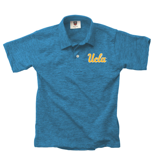 UCLA Bruins Wes and Willy Youth Boys Cloudy Yarn College Short Sleeve Polo
