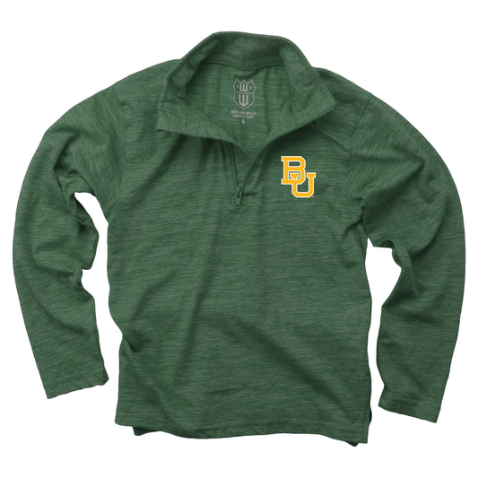 Baylor Bears Wes and Willy Youth Boys Cloudy Yarn Long Sleeve College Quarter Zip