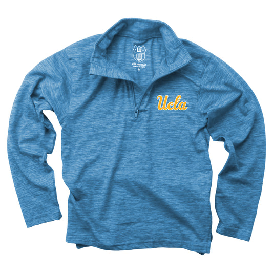 UCLA Bruins Wes and Willy Youth Boys Cloudy Yarn Long Sleeve College Quarter Zip