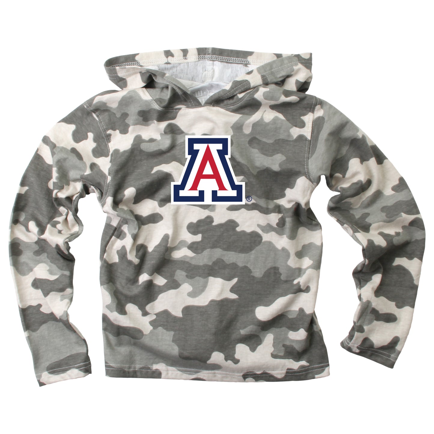 Arizona Wildcats Wes and Willy Toddler Kids and Youth Long Sleeve Camo Hooded T-Shirt