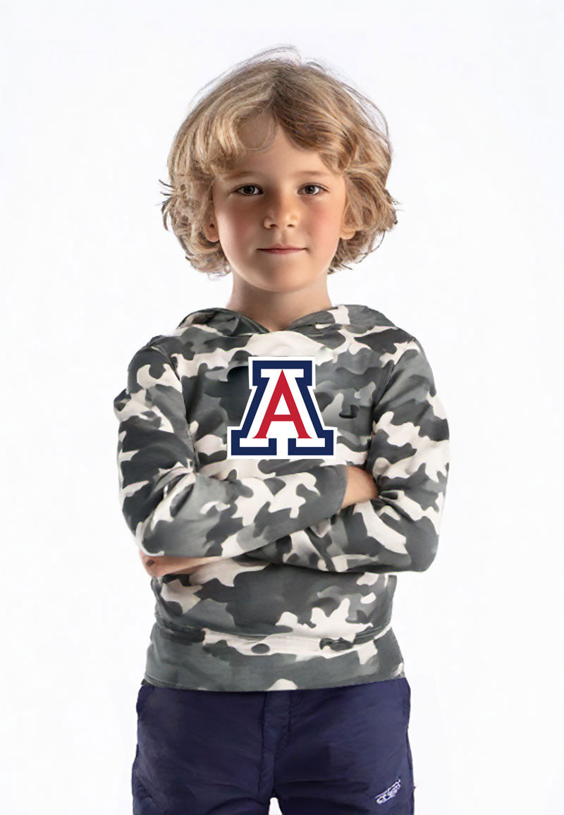 Arizona Wildcats Wes and Willy Toddler Kids and Youth Long Sleeve Camo Hooded T-Shirt