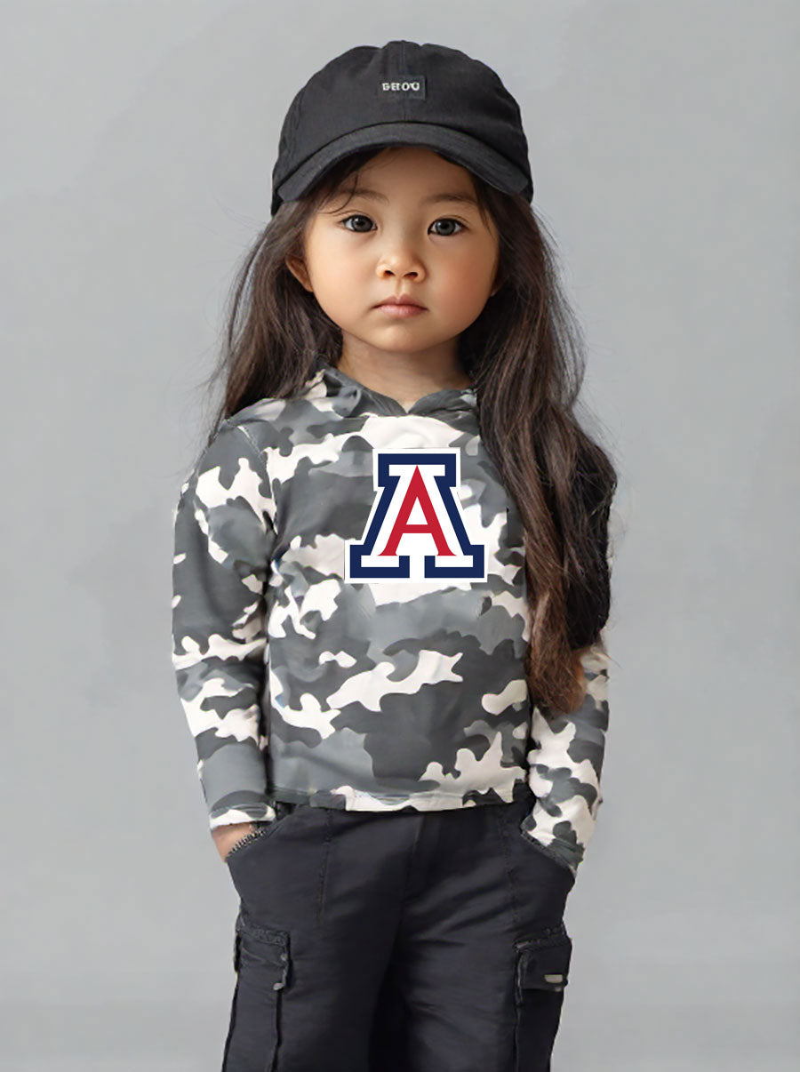 Arizona Wildcats Wes and Willy Toddler Kids and Youth Long Sleeve Camo Hooded T-Shirt
