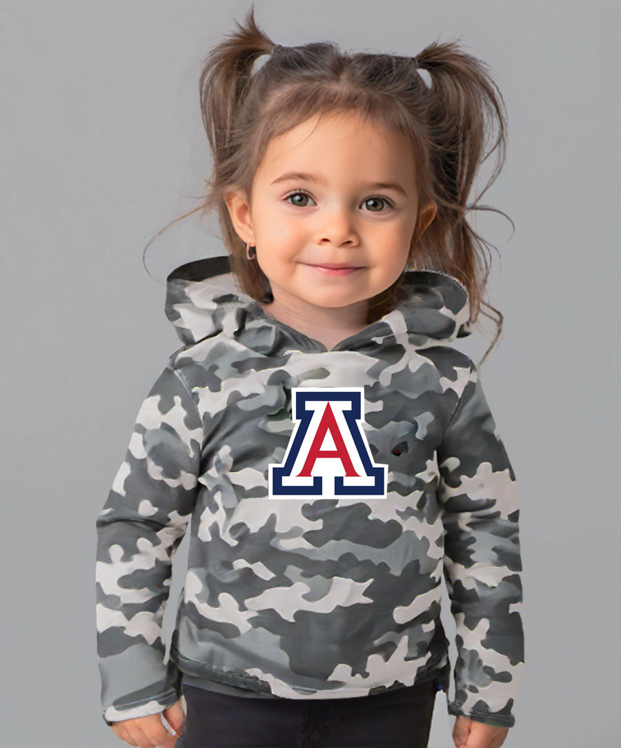 Arizona Wildcats Wes and Willy Toddler Kids and Youth Long Sleeve Camo Hooded T-Shirt