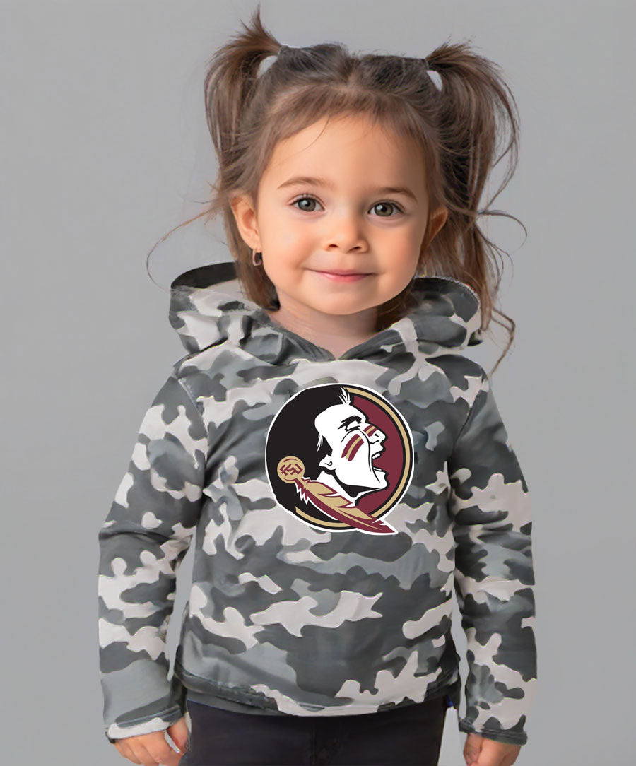 Florida State Seminoles Wes and Willy Toddler Kids and Youth Long Sleeve Camo Hooded T-Shirt