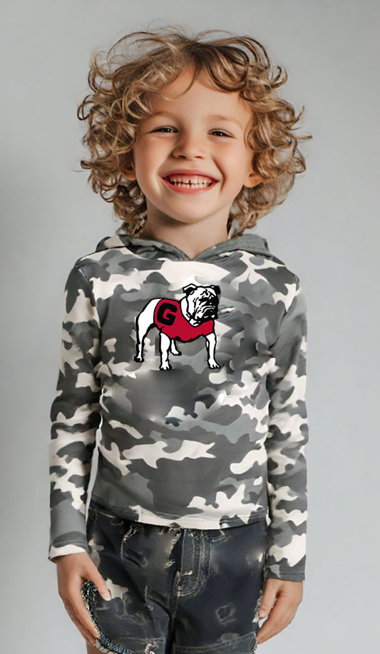 Georgia Bulldogs Wes and Willy Toddler Kids and Youth Long Sleeve Camo Hooded T-Shirt