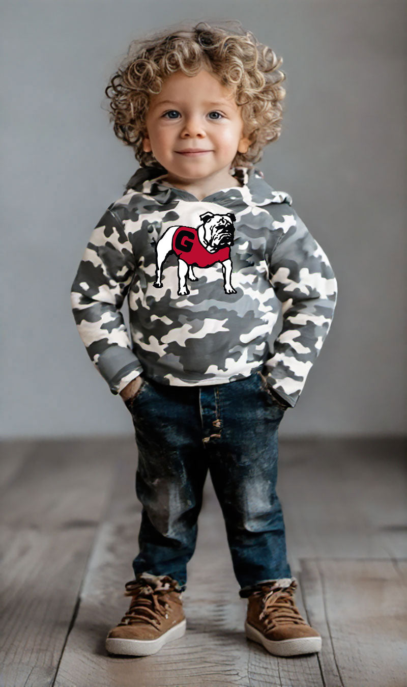 Georgia Bulldogs Wes and Willy Toddler Kids and Youth Long Sleeve Camo Hooded T-Shirt