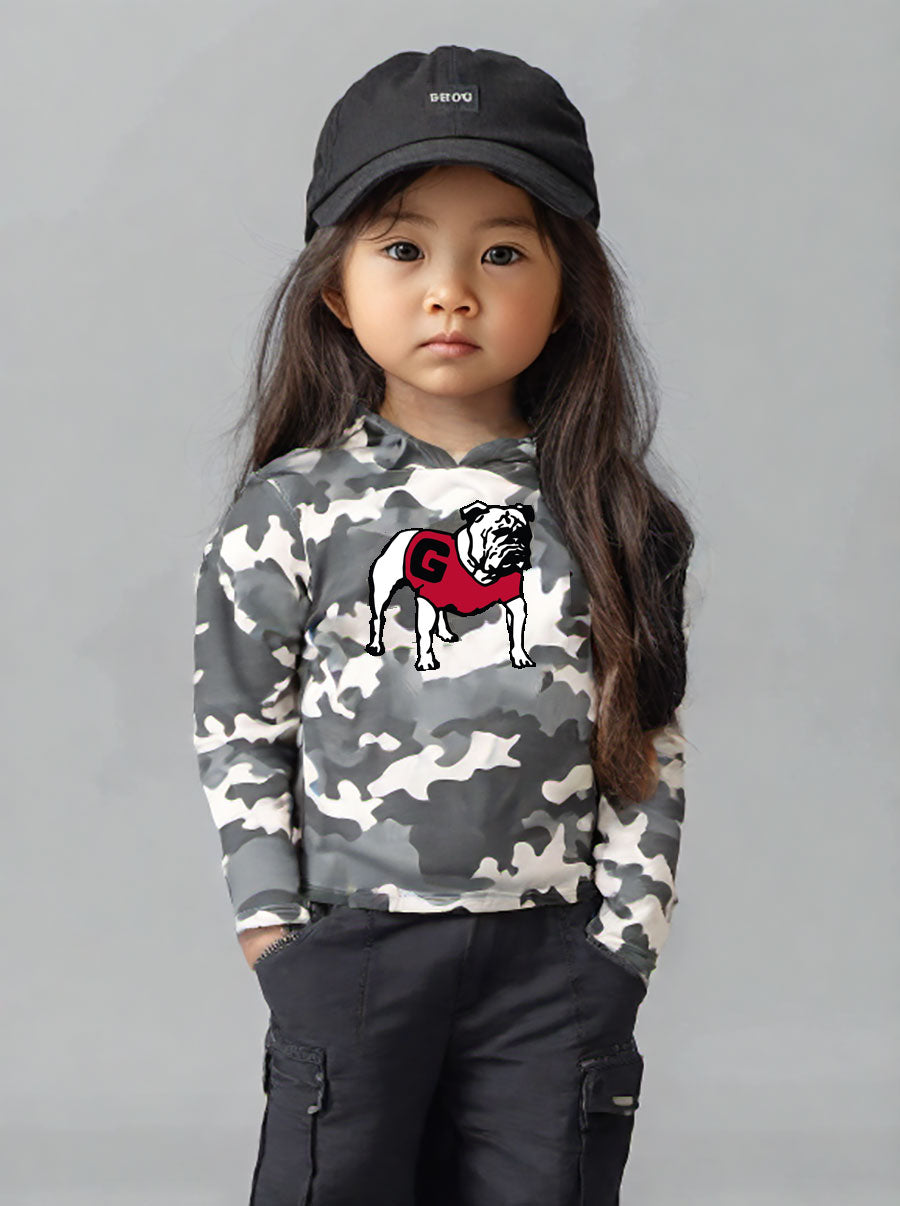 Georgia Bulldogs Wes and Willy Toddler Kids and Youth Long Sleeve Camo Hooded T-Shirt