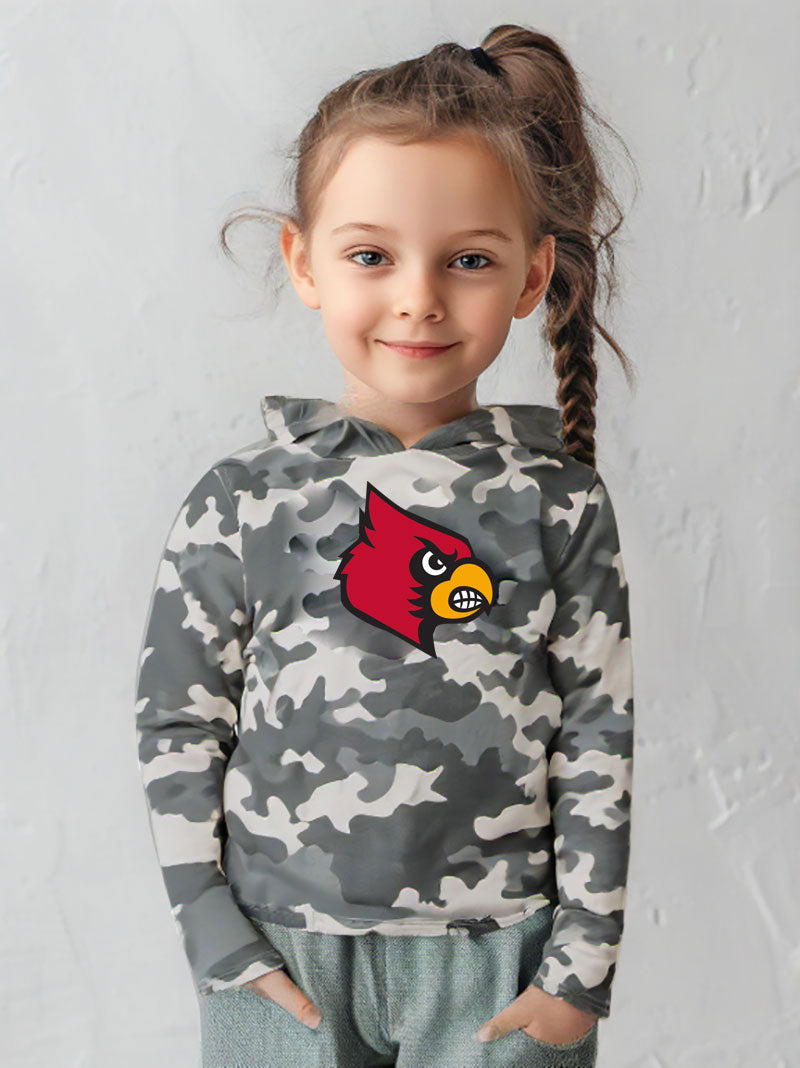 Louisville Cardinals Wes and Willy Youth Long Sleeve Camo Hooded T-Shirt