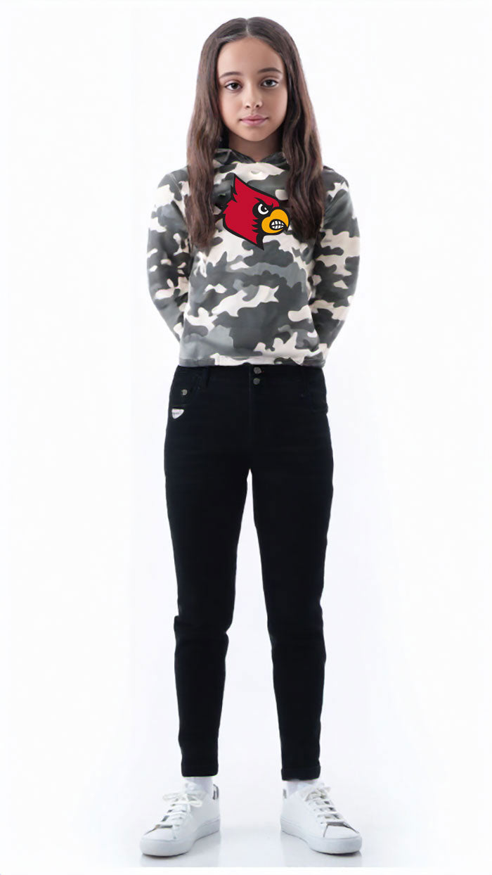 Louisville Cardinals Wes and Willy Youth Long Sleeve Camo Hooded T-Shirt