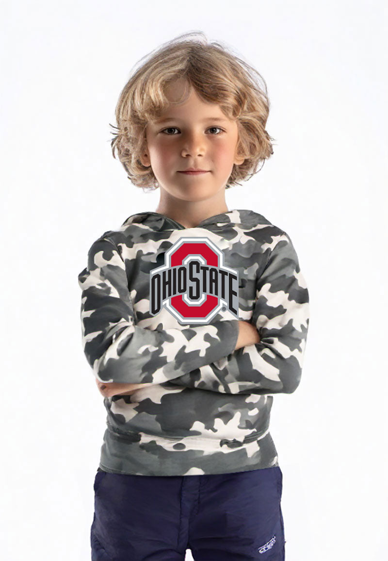 Ohio State Buckeyes Wes and Willy Toddler Kids and Youth Long Sleeve Camo Hooded T-Shirt