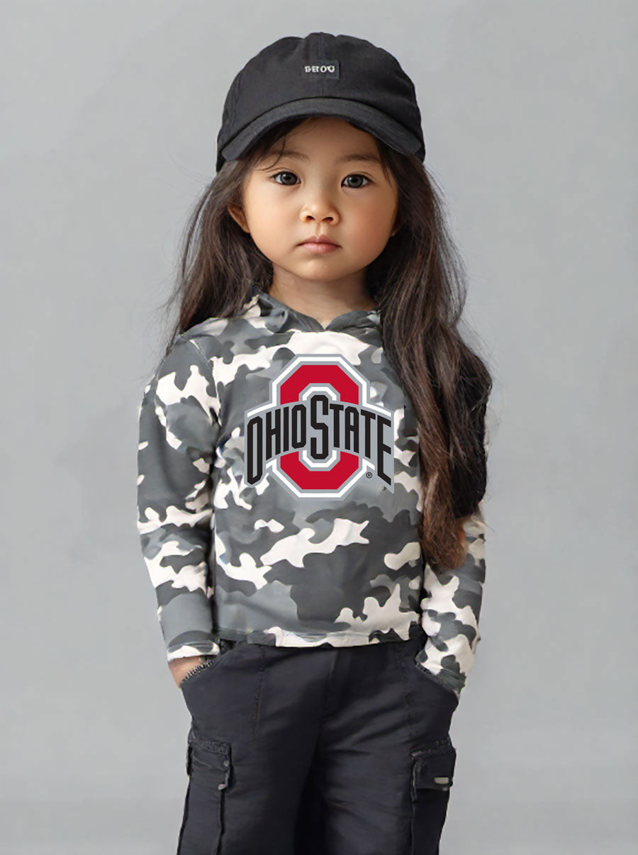 Ohio State Buckeyes Wes and Willy Toddler Kids and Youth Long Sleeve Camo Hooded T-Shirt