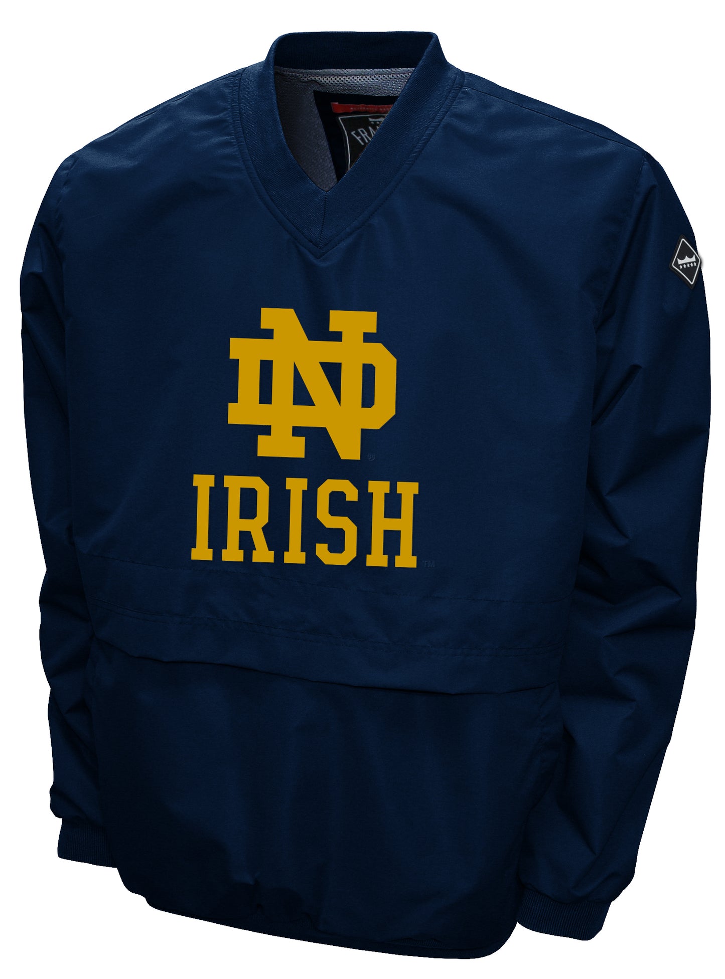 Notre Dame Fighting Irish Franchise Club Men's Big Logo Windshell V-Neck Pullover Jacket