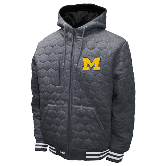 Michigan Wolverines Franchise Club Mens Honeycomb Quilted Full Zip Jacket