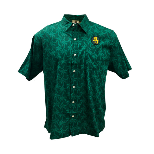 Baylor Bears Wes and Willy Mens Palm Tree Button Up Hawaiian Shirt