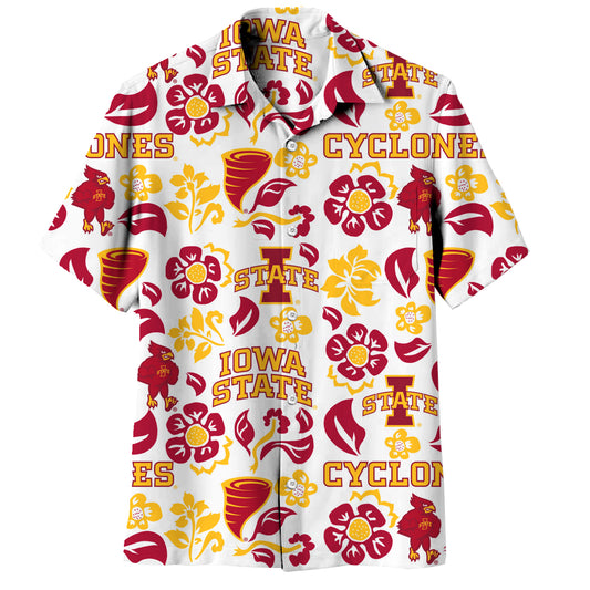 Iowa State Cyclones Wes and Willy Mens Vault Button Up Hawaiian Shirt