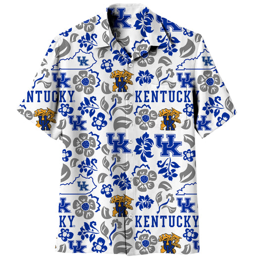 Kentucky Wildcats Wes and Willy Mens Vault Button Up Hawaiian Shirt