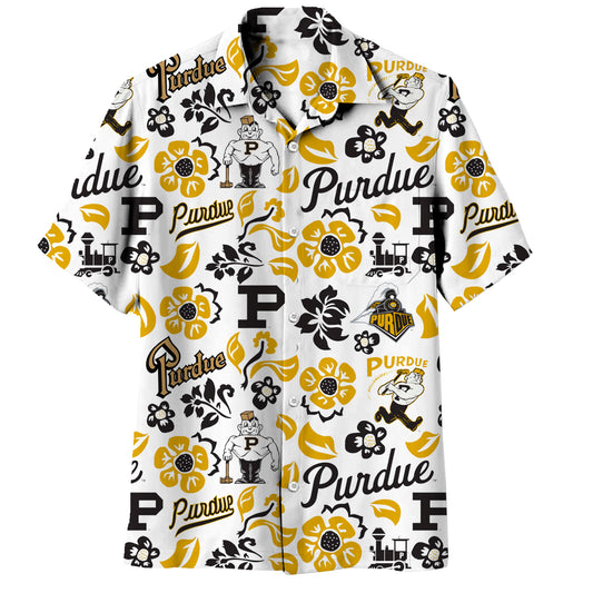 Purdue Boilermakers Wes and Willy Mens Vault Button Up Hawaiian Shirt