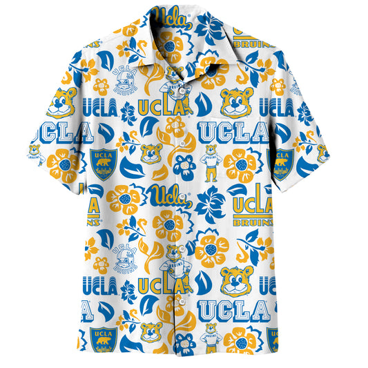 UCLA Bruins Wes and Willy Mens Vault Button Up Hawaiian Shirt
