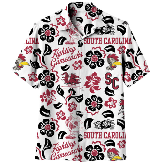 South Carolina Gamecocks Wes and Willy Mens Vault Button Up Hawaiian Shirt