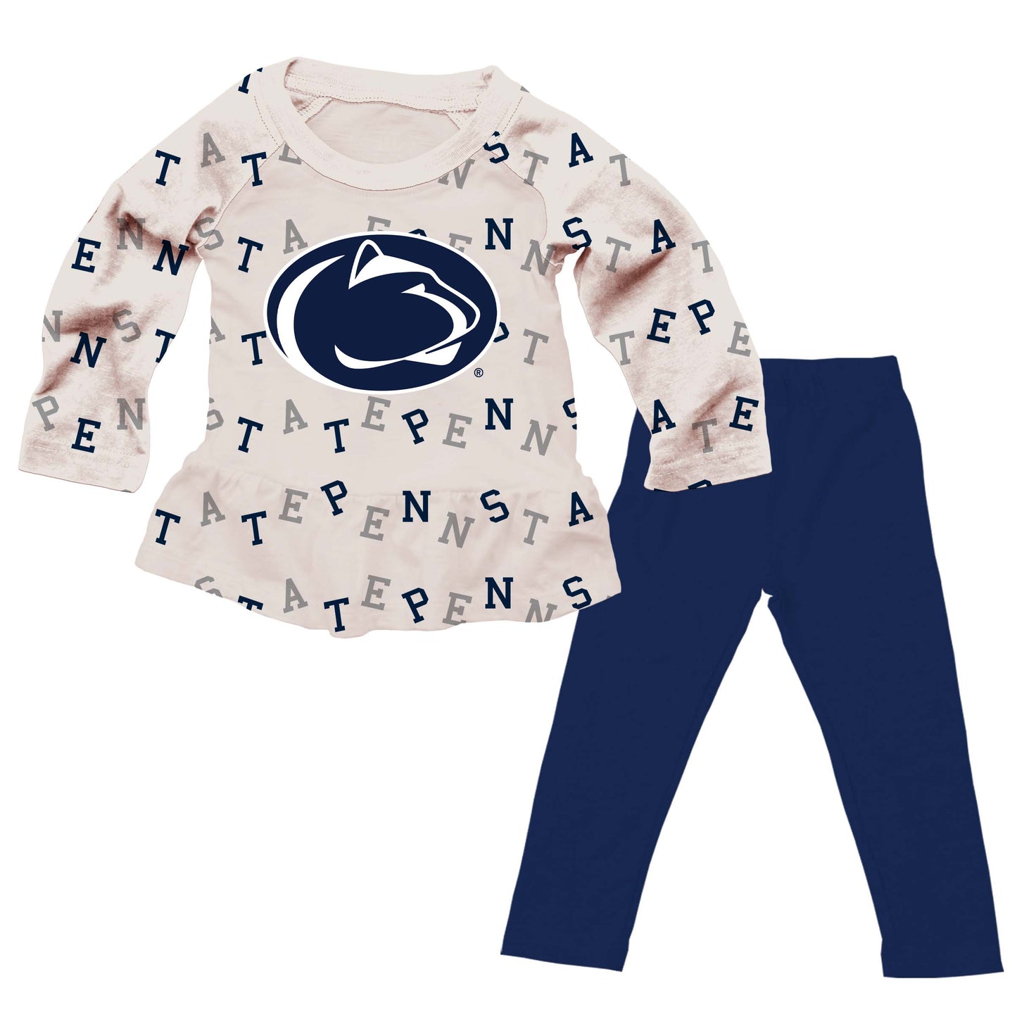 Penn State Nittany Lions Wes and Willy Infant and Toddler Girls All Over Team Logo Outfit