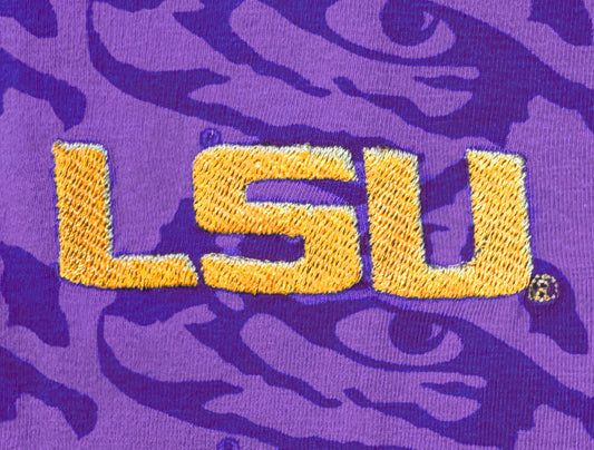 LSU Tigers Wes and Willy Mens All Over Logo Polo Shirt