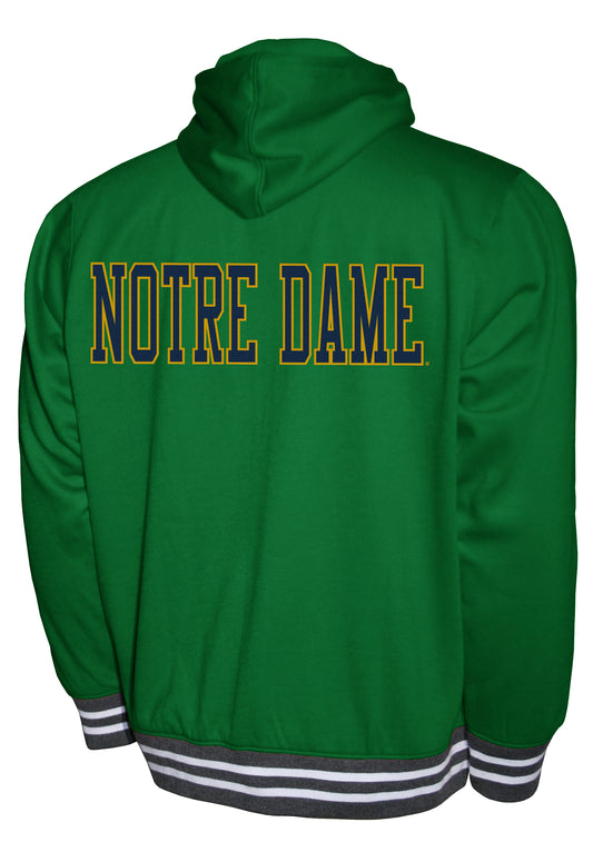 Notre Dame Fighting Irish Green Franchise Club Lightweight Embroidered Logos Full Zip Hoodie Style Jacket