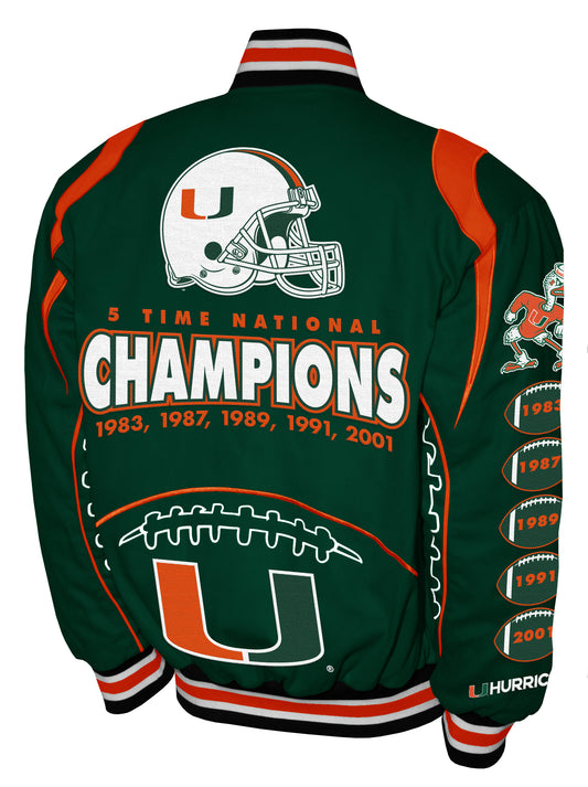 Miami Hurricanes Franchise Club Mens Commemorative Twill Jacket