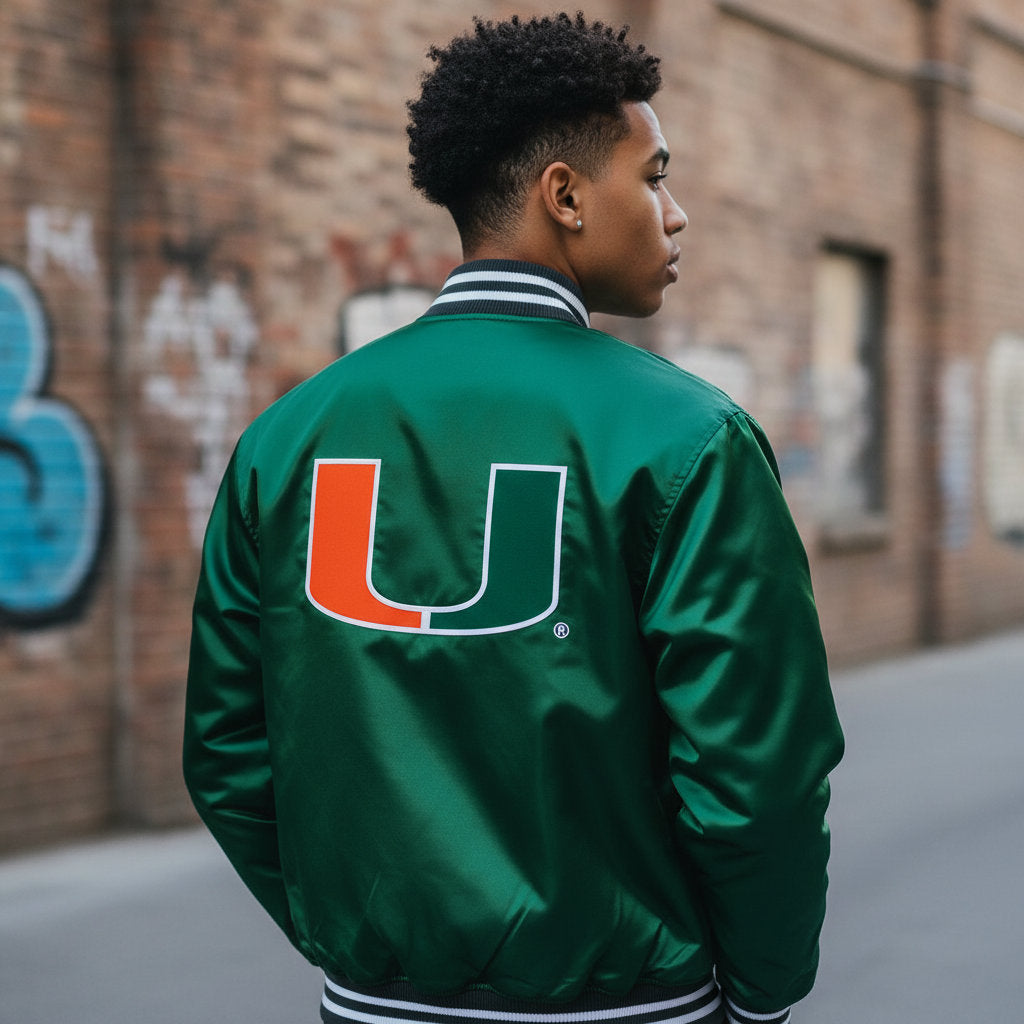 Miami Hurricanes Mens Franchise Club Classic Satin Jacket