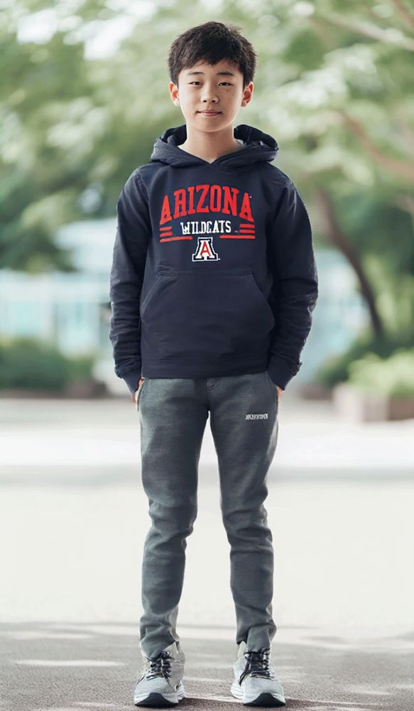 Arizona Wildcats Wes and Willy Youth Long Sleeve Hooded T-Shirt