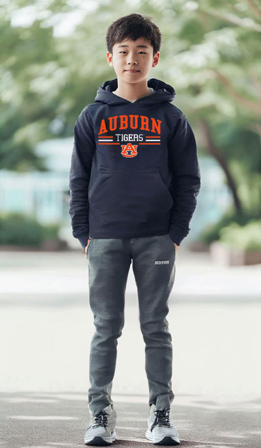 Auburn Tigers Wes and Willy Toddler, Kids and Youth Long Sleeve Hooded T-Shirt
