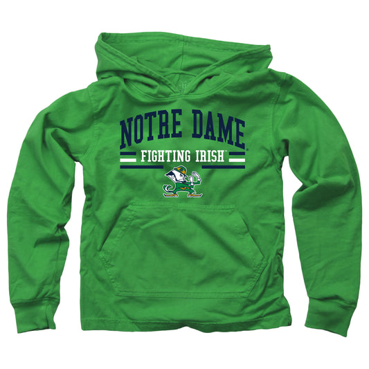 Notre Dame Fighting Irish Wes and Willy Toddler Long Sleeve Hooded T-Shirt Green