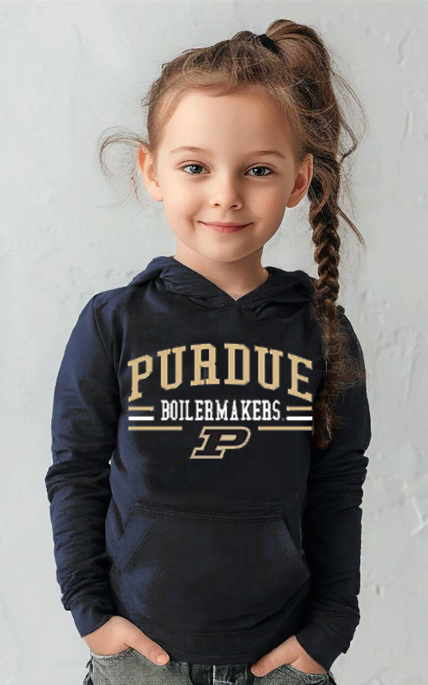 Purdue Boilermakers Wes and Willy Toddler, Kids and Youth Long Sleeve Hooded T-Shirt