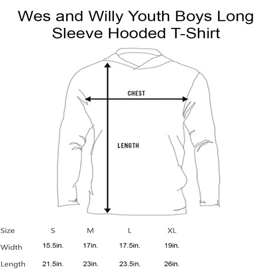 Kansas Jayhawks Wes and Willy Youth Boys Long Sleeve Hooded T-Shirt