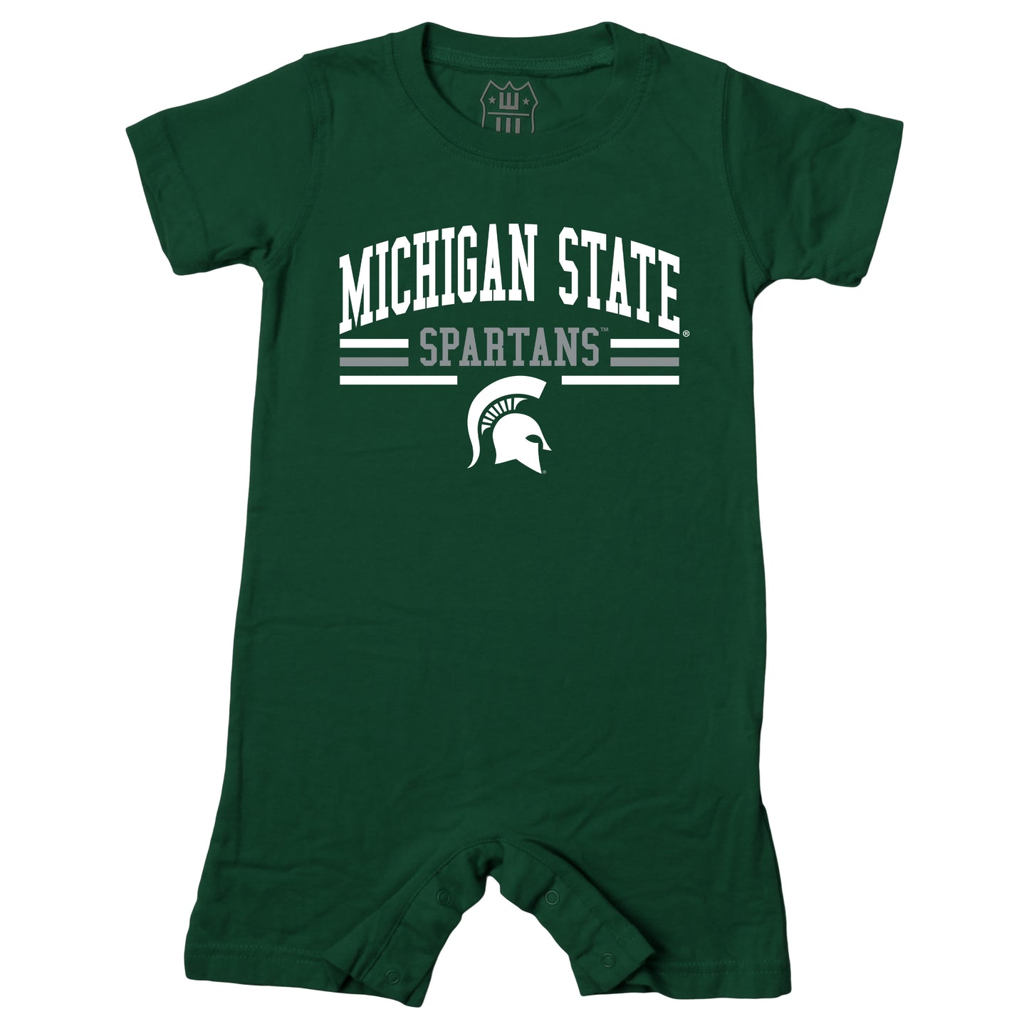 Michigan State Spartans Wes and Willy Baby College Team Shorts Romper