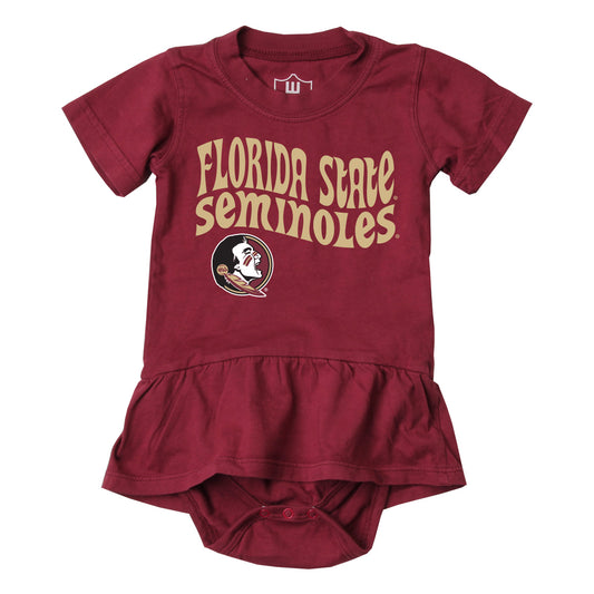 Florida State Seminoles Wes and Willy Baby Girls Ruffle Skirt Bodysuit