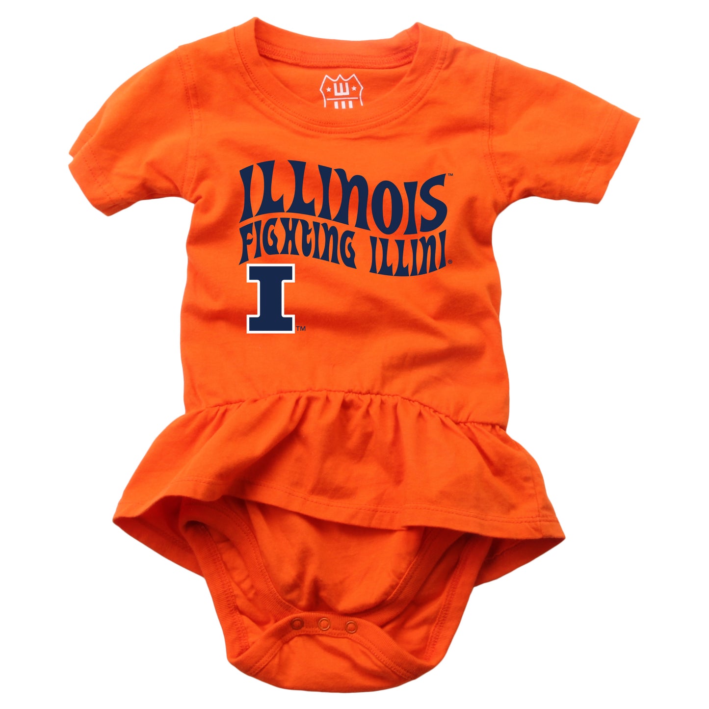 Illinois Fighting Illini Wes and Willy Baby Girls Ruffle Skirt Bodysuit