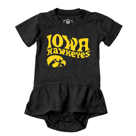 Iowa Hawkeyes Wes and Willy Baby Girls Ruffle Skirt Bodysuit