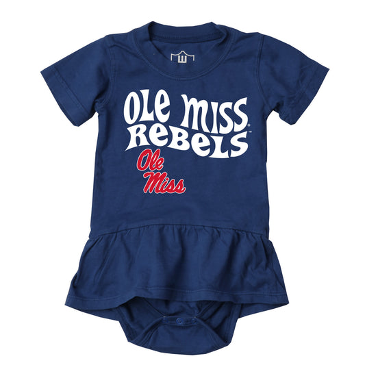 Ole Miss Rebels Wes and Willy Baby Girls Ruffle Skirt Bodysuit
