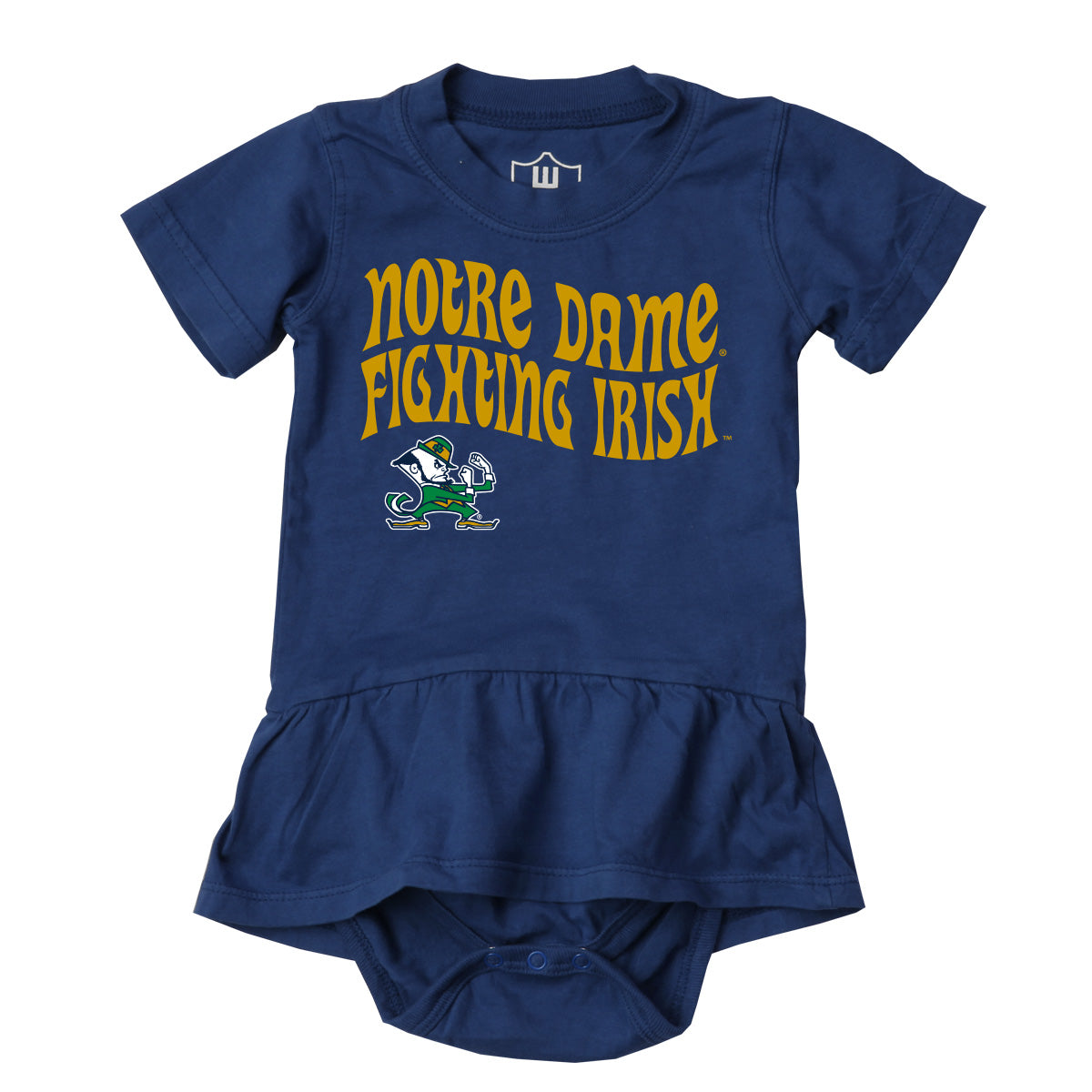 Notre Dame Fighting Irish Wes and Willy Baby Girls Ruffle Skirt Bodysuit