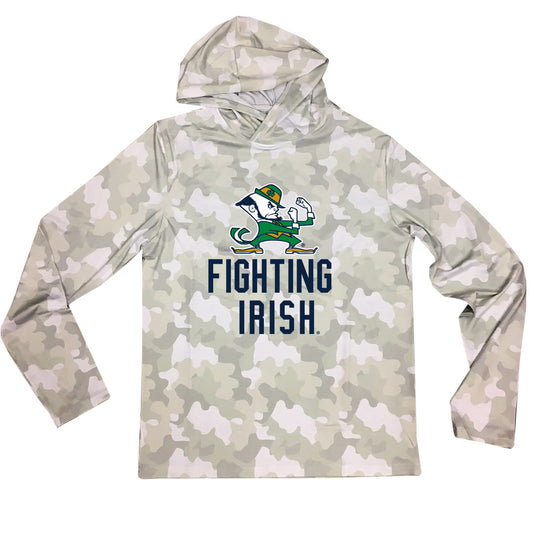 Notre Dame Fighting Irish Wes and Willy Mens College UPF 50+ Rash Guard Long Sleeve Hooded T-Shirt