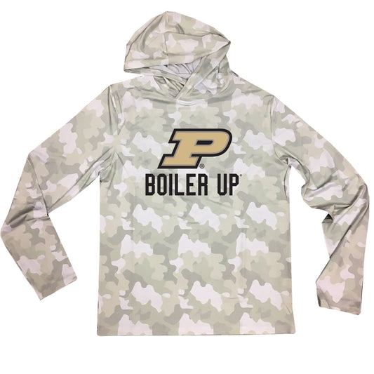 Purdue Boilermakers Wes and Willy Mens College UPF 50+ Rash Guard Long Sleeve Hooded T-Shirt