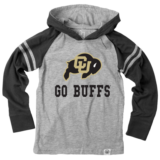Colorado Buffaloes Wes and Willy Youth Boys Long Sleeve Hooded T-Shirt Striped
